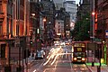 Victoria Street, Imperial Buildings, Midland Railway Goods Offices and General Post Office to the left, Bank of Liverpool to the right.