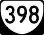 State Route 398 marker