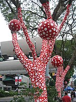 Yayoi Kusama, Ascension of Polkadots on the Trees at the Singapore Biennale, 2006