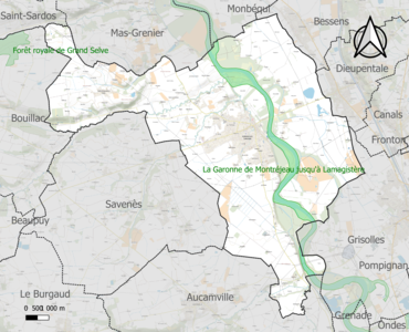 Carte de la ZNIEFF de type 1 sur la commune.