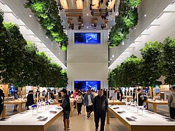 Interior of the Apple Store in Los Angeles, California