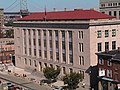 Image 35Federal Courthouse in Camden, which is connected to Philadelphia via the Benjamin Franklin Bridge in the background (from New Jersey)