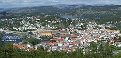 Panorama of Egersund town center