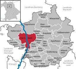 Läget för Forchheim i Landkreis Forchheim