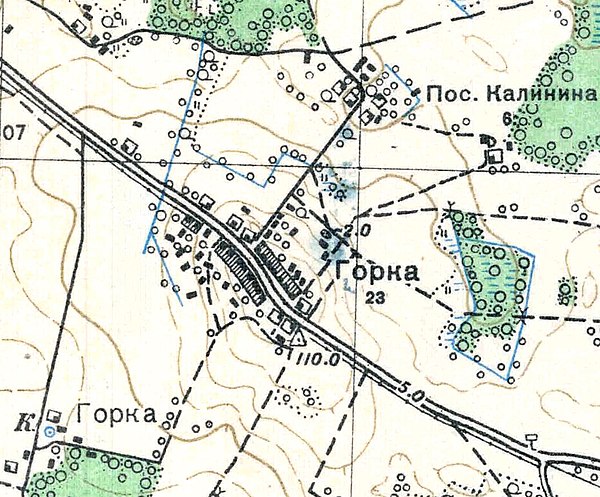 План деревни Горка. 1938 год