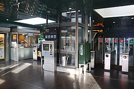 Inside the station building, 2018