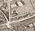 Hôtel des Mousquetaires noirs de la rue de Charenton, sur le plan de Turgot (1739).