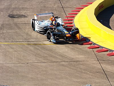 Jérôme d'Ambrosio with the Penske 701-EV at the 2017 Berlin ePrix.