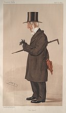 Caricature of James Edwards Sewell in top hat with wing collar and stick by Spy