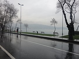 A view from the Bosphorus shore at Kireçburnu.