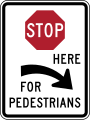 R1-5cR Stop here for pedestrians (right) (2003-2023)