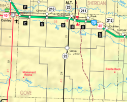 KDOT map of Gove County (legend)
