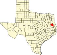 ナカドーチェス郡の位置を示したテキサス州の地図