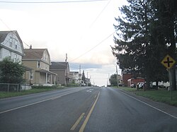 Looking south through the village