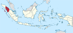 Location of North Sumatra in Indonesia