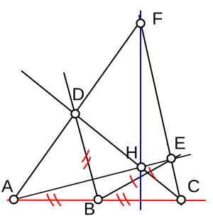 Construction d'une perpendiculaire avec la règle et l'empan