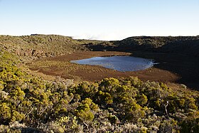 Vue du cratère volcanique au sommet du puy du Pas des Sables.