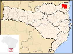 Localização de Joinville em Santa Catarina