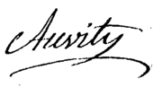 signature de Jean-Abraham Auvity