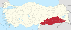 Location of Southeastern Anatolia Region