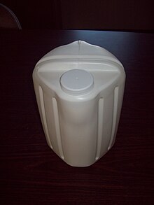 Photograph of a square milk jug