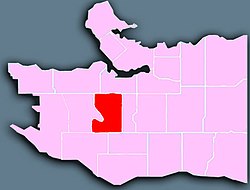 Location of Shaughnessy in Vancouver.
