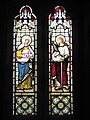 Stained-glass window depicting Saint Senara and Saint Ia