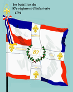 Drapeau du 1er bataillon du 87e régiment d'infanterie de ligne de 1791 à 1793