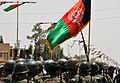 Afghan flags during the handover of Lashkargah (2011)