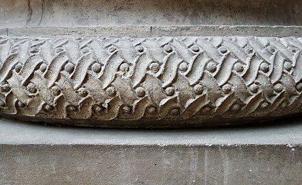 Roman guilloché on the base of a column of the Trajaneum from Pergamon, now in the Pergamon Museum, Berlin, Germany, unknown architect, 115-30 AD