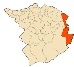 Map of Algeria highlighting Tlemcen Province