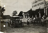 A Flanders electric auto outside shop in Darrow, Louisiana, 1912