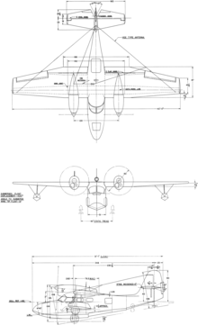 3-view line drawing of the Grumman J4F-1 Widgeon