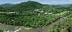 Hot Springs and the French Broad River, as seen from the Appalachian Trail