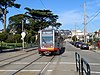 An inbound train at San Jose and Santa Ynez station, 2019