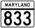 Maryland Route 833 marker