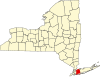 State map highlighting Nassau County