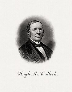 Hugh McCulloch, by the Bureau of Engraving and Printing (restored by Godot13)