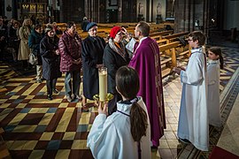 Imposition of ashes at Saint-Pierre-le-Jeune Catholic Church, Strasbourg, 2014