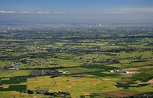 View of the Nōbi Plain, Kiso Three Rivers and Nagoya from Mount Sanpo and Mount Yōrō