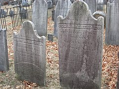 Graves of Job S. Halsted and his wife Ann, who gave land to enlarge the burial ground