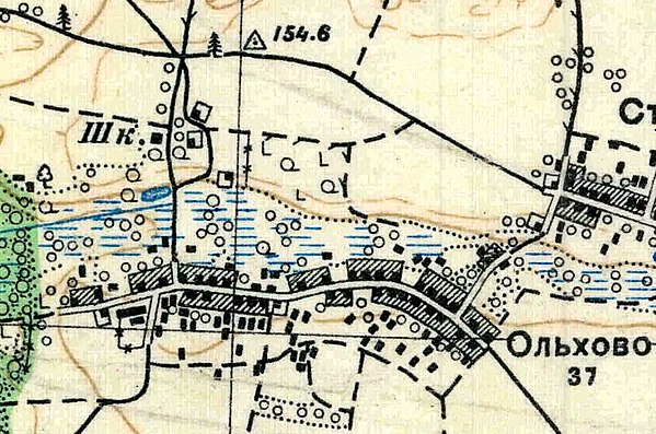 План деревни Ольхово. 1938 год