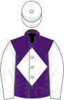 Purple, white diamond, sleeves and cap