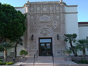 Entrance of the Lois Grunow Memorial Clinic, built in 1931 and located at 926 E. McDowell Rd. On September 4, 1985, the property was listed in the National Register of Historic Places, reference: #85002065.