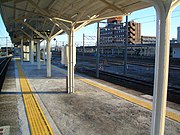 新魚津駅ホームより魚津駅ホーム（西口・本新町側）