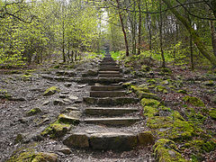 Marches de l'un des accès au Chevin.