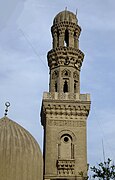 Minaret of the Mausoleum of Salar and Sanjar (1303), with an example of the mabkhara-style summit