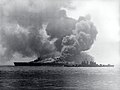 Burning Bunker Hill with Pasadena giving assistance on 11 May 1945