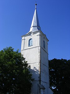 Unitarian church tower in Mărtiniș