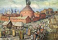 Kuznetsky Most and Cannon yard in the 16th century. Reconstruction by A. Vasnetsov